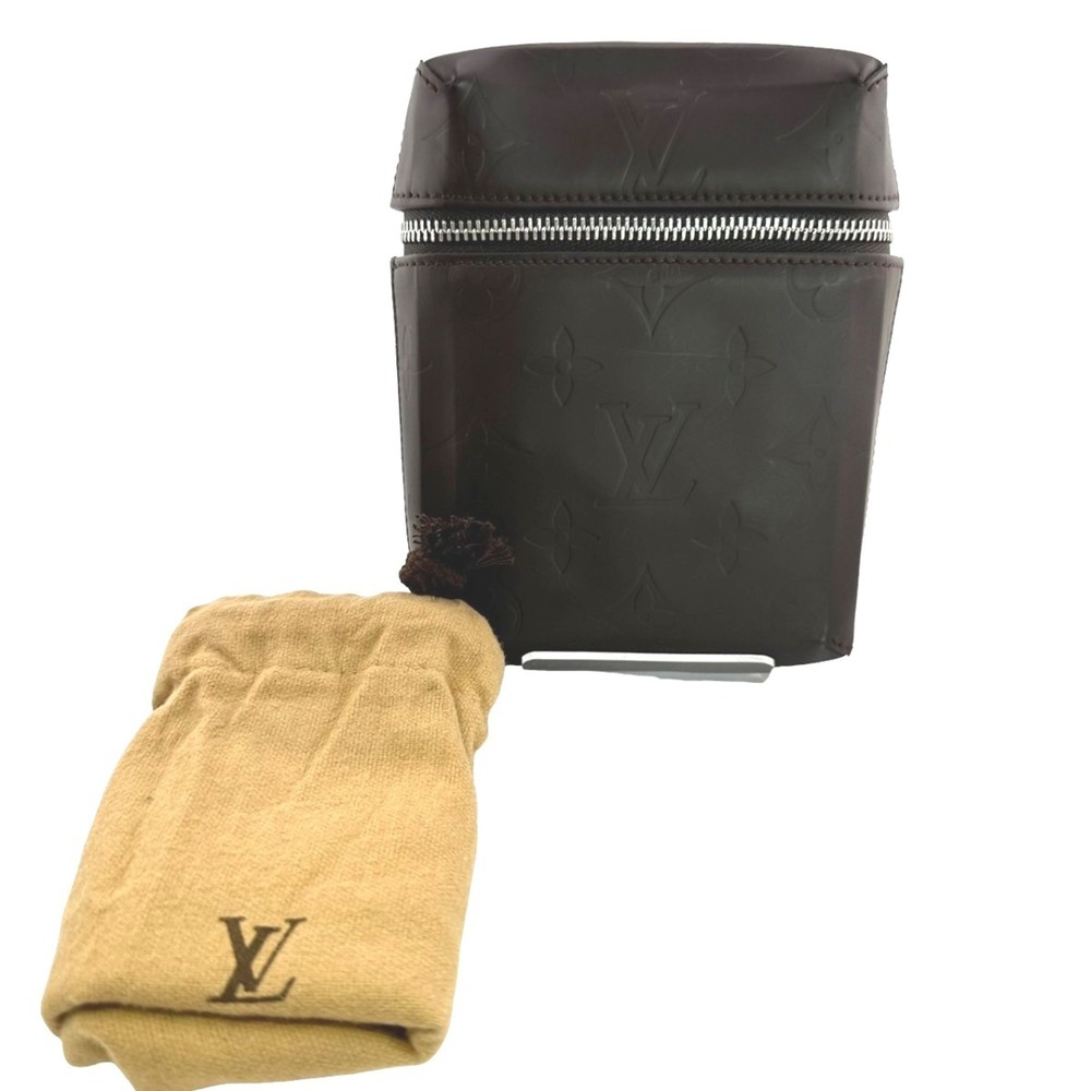LOUIS VUITTON Authentic Brown Monogram Leather Pouch